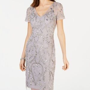 Adrianna Papell Lavender Sequin  Dress